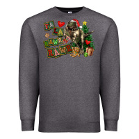 Charcoal Heather Fa La La Trex Christmas Premium Sweatshirt - FaDigitalArtStudio