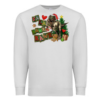 Dove Grey Fa La La Trex Christmas Premium Sweatshirt - FaDigitalArtStudio