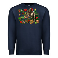 Navy Fa La La Trex Christmas Premium Sweatshirt - FaDigitalArtStudio