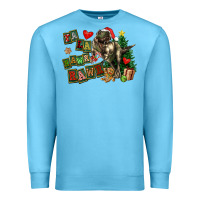 Ocean Blue Fa La La Trex Christmas Premium Sweatshirt - FaDigitalArtStudio