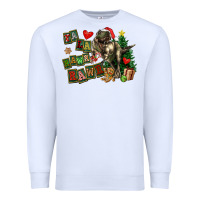 White Fa La La Trex Christmas Premium Sweatshirt - FaDigitalArtStudio
