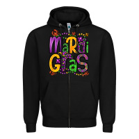 Black mardi gras Zipper Hoodie - OliviaCreatesArt