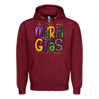 Burgundy mardi gras Zipper Hoodie - OliviaCreatesArt