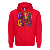 Red mardi gras Zipper Hoodie - OliviaCreatesArt