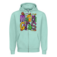 Seafoam mardi gras Zipper Hoodie - OliviaCreatesArt