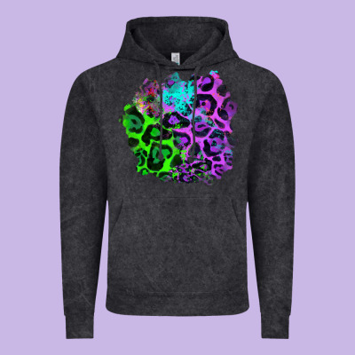 Colorful Leopard Patch Vintage Hoodie Designed By Ranaportraitstore