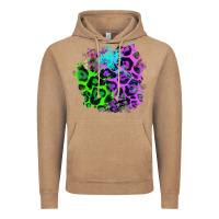Vintage Coffee Colorful Leopard patch Vintage Hoodie - RanaPortraitStore