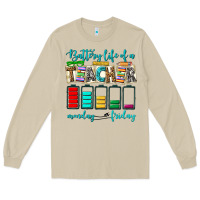 Mushroom battery life of a teacher monday friday Long Sleeve Tee - NancyCooperArtShop