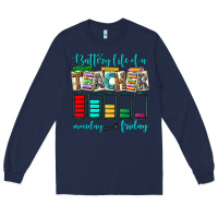 Navy battery life of a teacher monday friday Long Sleeve Tee - NancyCooperArtShop