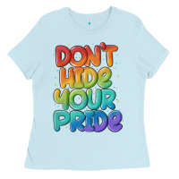 Baby Blue dont hide your pride Ladies Tee - MaliasSmallBusiness