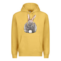 Antique Gold Easter bunny back view Premium Hoodie - OliviaCreatesArt