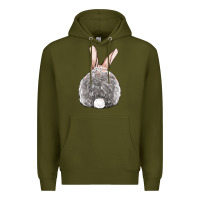 Army Green Easter bunny back view Premium Hoodie - OliviaCreatesArt