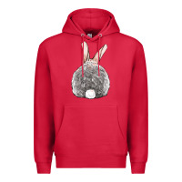 Cardinal Easter bunny back view Premium Hoodie - OliviaCreatesArt