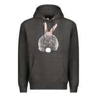 Charcoal Heather Easter bunny back view Premium Hoodie - OliviaCreatesArt