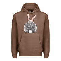 Chestnut Easter bunny back view Premium Hoodie - OliviaCreatesArt