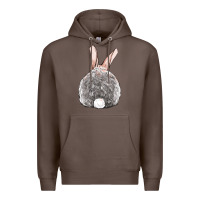Coffee Easter bunny back view Premium Hoodie - OliviaCreatesArt