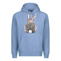 Colony Blue Easter bunny back view Premium Hoodie - OliviaCreatesArt