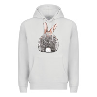Dove Grey Easter bunny back view Premium Hoodie - OliviaCreatesArt