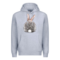 Heather Grey Easter bunny back view Premium Hoodie - OliviaCreatesArt