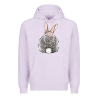 Lilac Easter bunny back view Premium Hoodie - OliviaCreatesArt