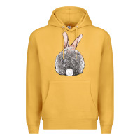 Mustard Easter bunny back view Premium Hoodie - OliviaCreatesArt