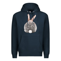Navy Easter bunny back view Premium Hoodie - OliviaCreatesArt