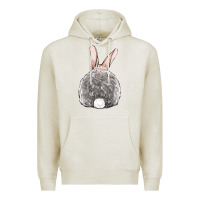 Oatmeal Heather Easter bunny back view Premium Hoodie - OliviaCreatesArt