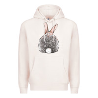 Pale Pink Easter bunny back view Premium Hoodie - OliviaCreatesArt