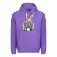 Purple Easter bunny back view Premium Hoodie - OliviaCreatesArt