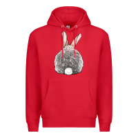 Red Easter bunny back view Premium Hoodie - OliviaCreatesArt