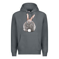 Rock Easter bunny back view Premium Hoodie - OliviaCreatesArt