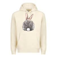 Sandshell Easter bunny back view Premium Hoodie - OliviaCreatesArt