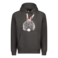 Smoke Easter bunny back view Premium Hoodie - OliviaCreatesArt