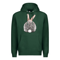 Sports Green Easter bunny back view Premium Hoodie - OliviaCreatesArt