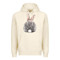 Tofu Easter bunny back view Premium Hoodie - OliviaCreatesArt
