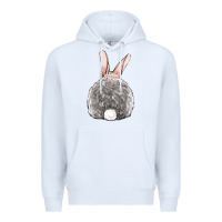 White Easter bunny back view Premium Hoodie - OliviaCreatesArt