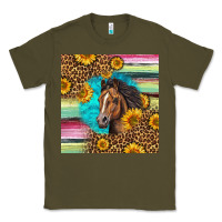 Army Green quarter horse aztec pattern Classic Tee - LillyAllenDesigns