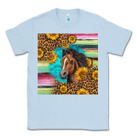 Dusty Blue quarter horse aztec pattern Classic Tee - LillyAllenDesigns