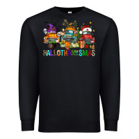 Black hallothanksmas trucks Premium Sweatshirt - FaDigitalArtStudio