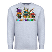 Heather Grey hallothanksmas trucks Premium Sweatshirt - FaDigitalArtStudio
