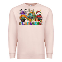 Pale Pink hallothanksmas trucks Premium Sweatshirt - FaDigitalArtStudio