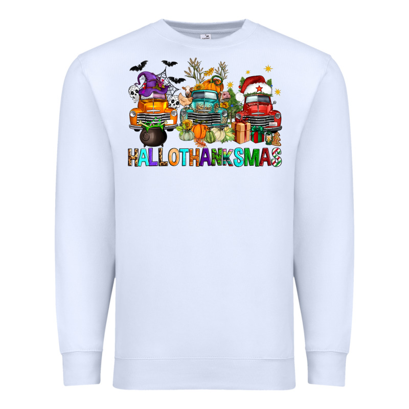 Hallothanksmas Trucks Premium Sweatshirt by FaDigitalArtStudio | Teevron