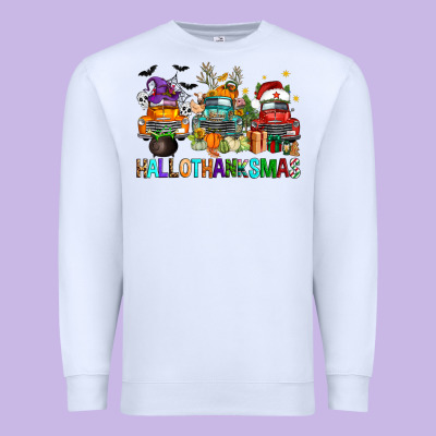 Hallothanksmas Trucks Premium Sweatshirt Designed By Fadigitalartstudio