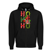 Black ho ho ho gnomes fa Zipper Hoodie - FaDigitalArtStudio