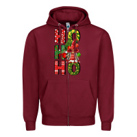 Burgundy ho ho ho gnomes fa Zipper Hoodie - FaDigitalArtStudio