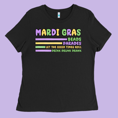 Mardi Gras Beads Ladies Tee Designed By Maliassmallbusiness