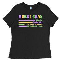 Black mardi gras beads Ladies Tee - MaliasSmallBusiness