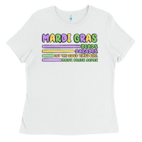 White mardi gras beads Ladies Tee - MaliasSmallBusiness