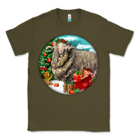 Army Green christmas merino wool sheep Classic Tee - LillyAllenDesigns