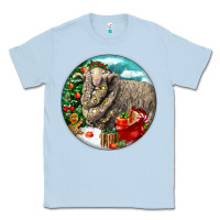 Dusty Blue christmas merino wool sheep Classic Tee - LillyAllenDesigns